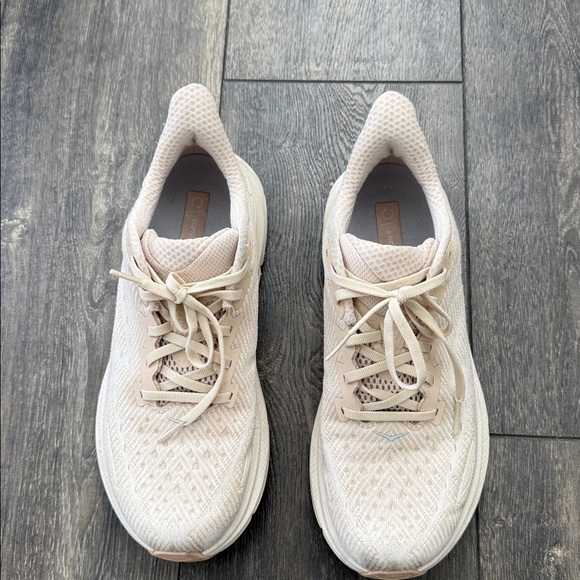 Hoka Cream and Blue Athletic Shoes - Picture 7 of 11